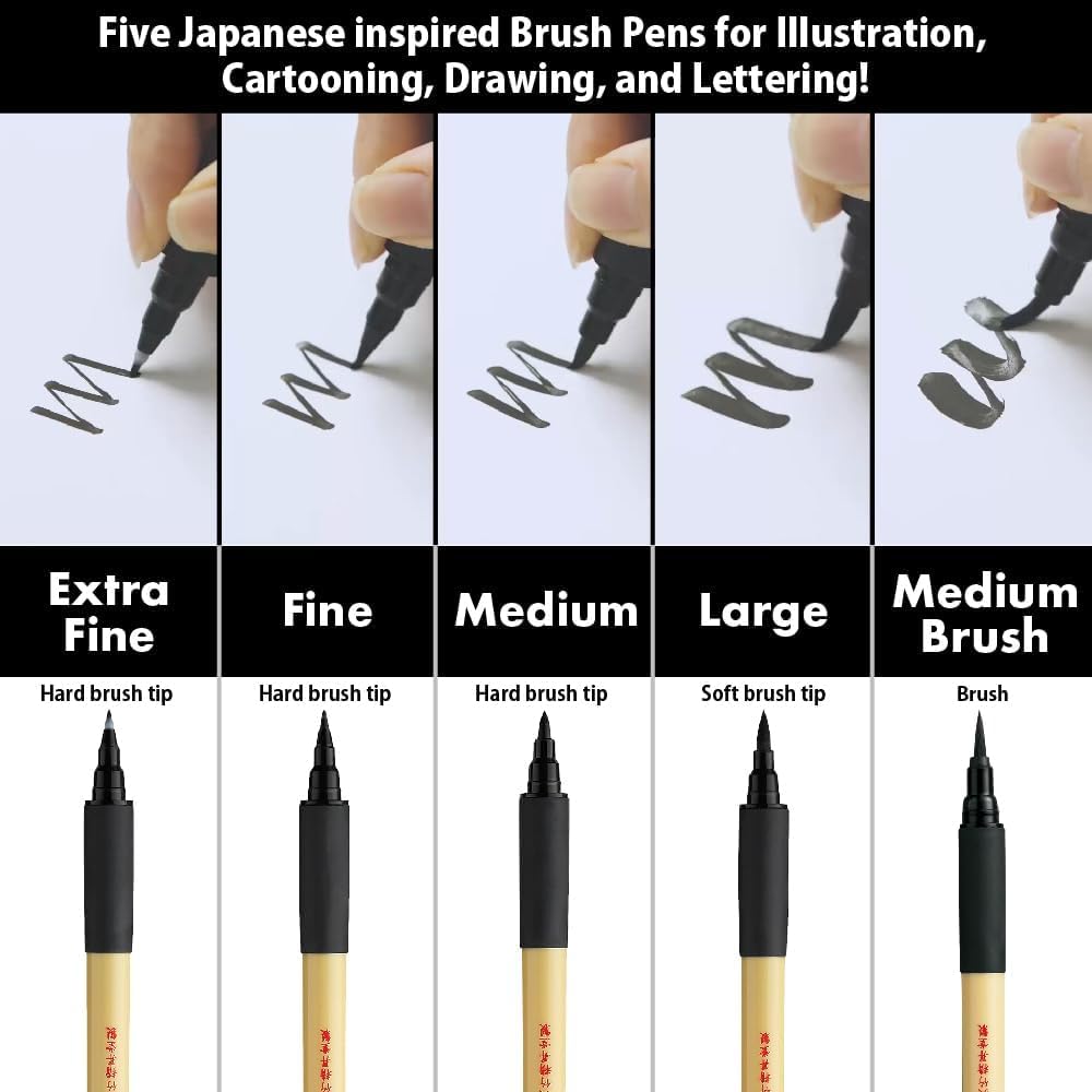 Kuretake Bimoji Fude Pen zwarte inkt, medium brush