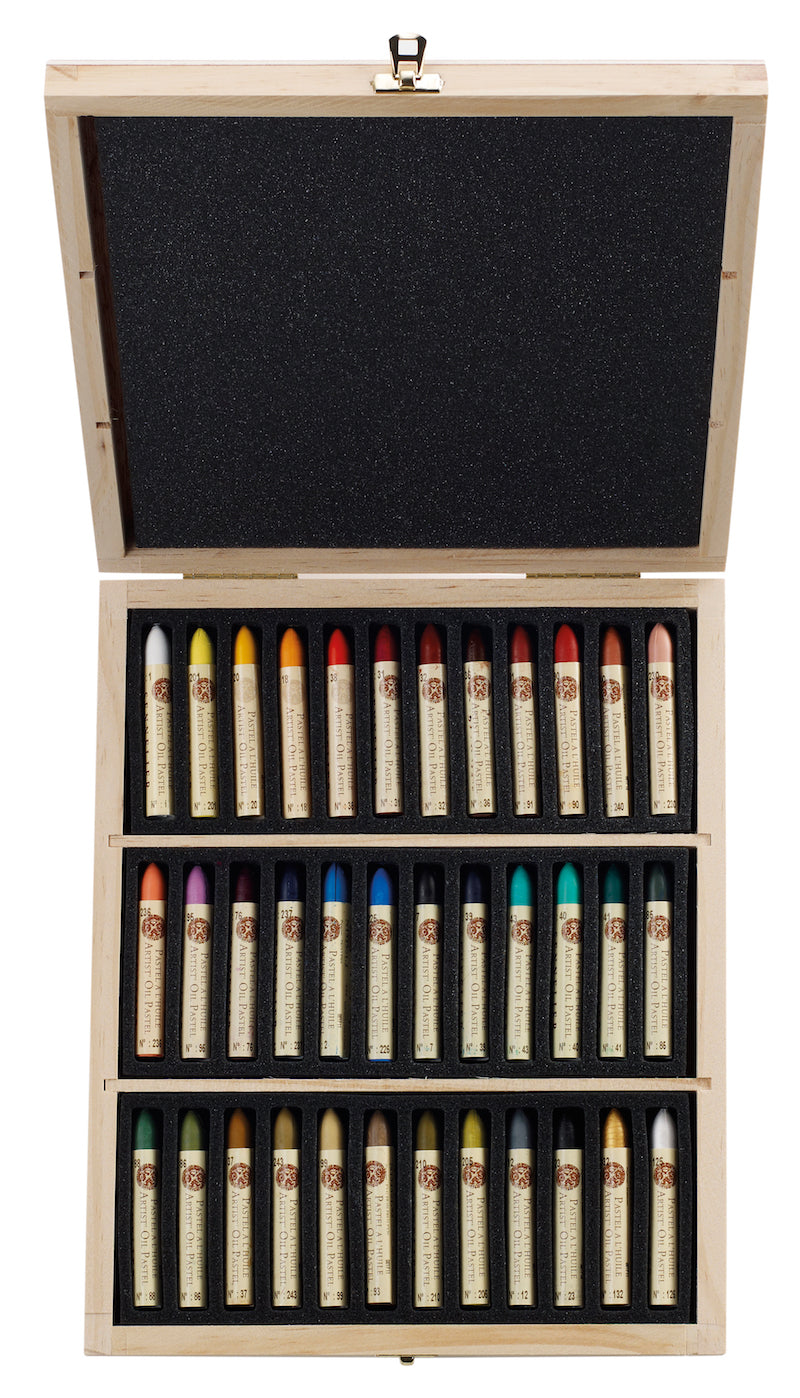 Set 36 houten koffer Oliepastels Sennelier