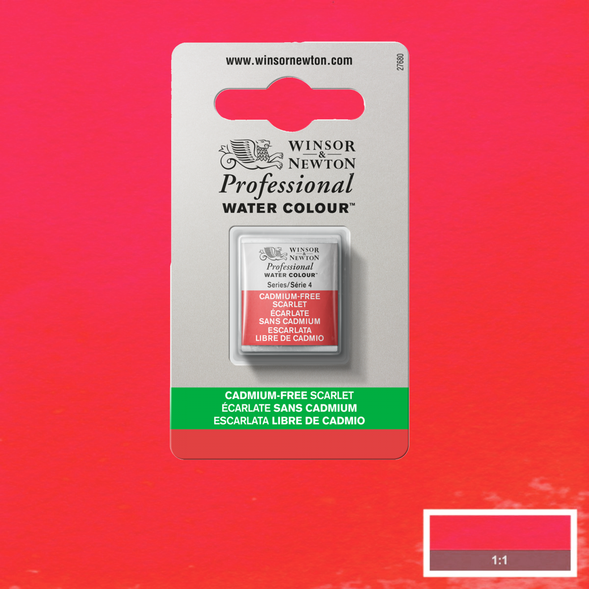 Cadmium FREE Scarlet napje 903 S4 Artist's Aquarel Winsor & Newton