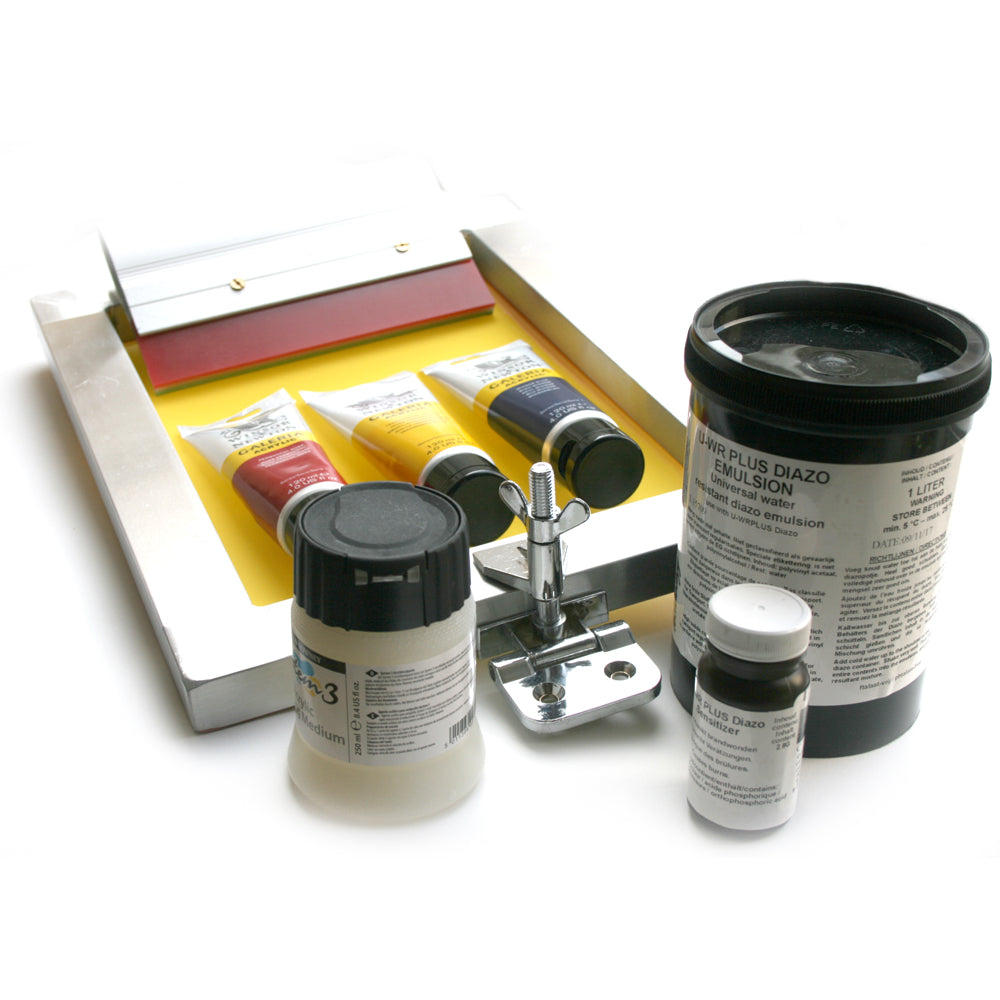 Zeefdruk starter set professioneel met UV lamp, 67x91cm 77T