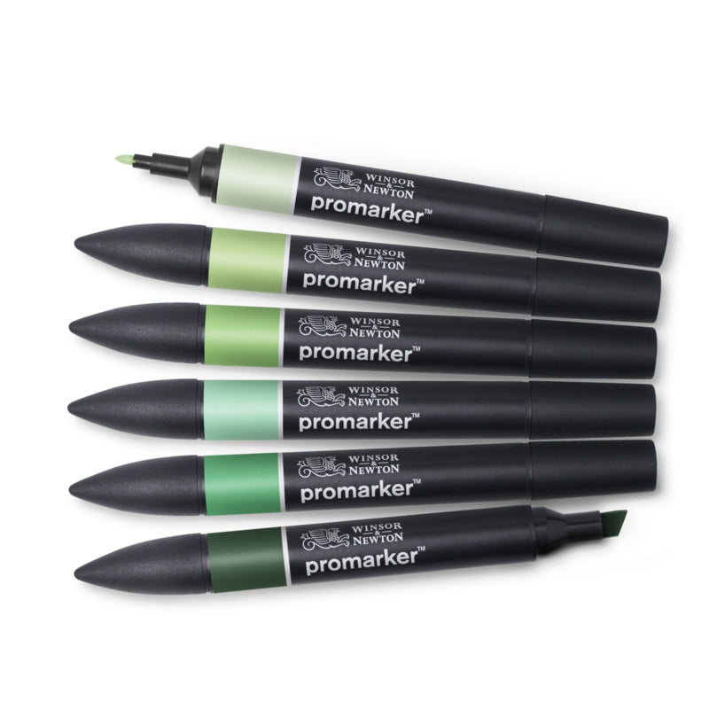 Promarker set 6 Green Tones Winsor & Newton