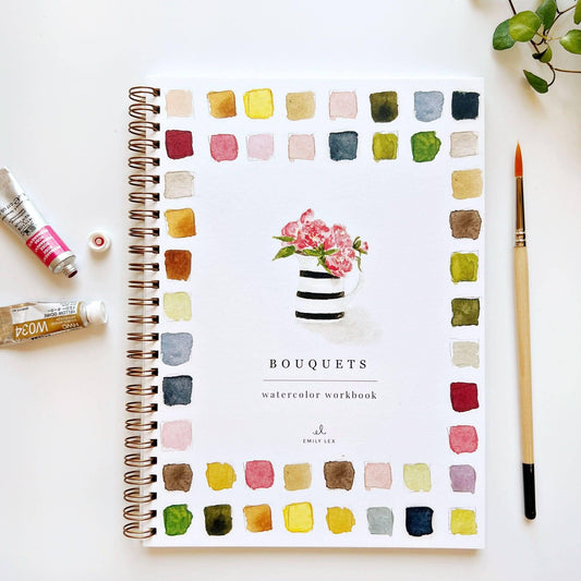 Aquarelverf werkboek - Bouquets- emily lex studio watercolor workbook
