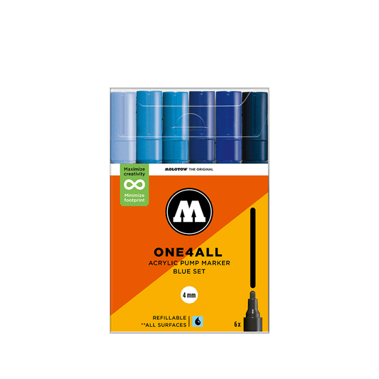 227HS Blue Set - 4 mm (6x) Molotow One4All Acryl Marker