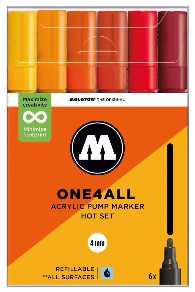 227HS Hot Set - 4 mm (6x) Molotow One4All Acryl Marker