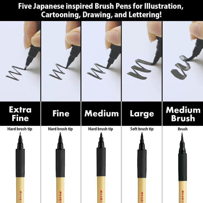 Kuretake Bimoji Fude Pen zwarte inkt, medium brush