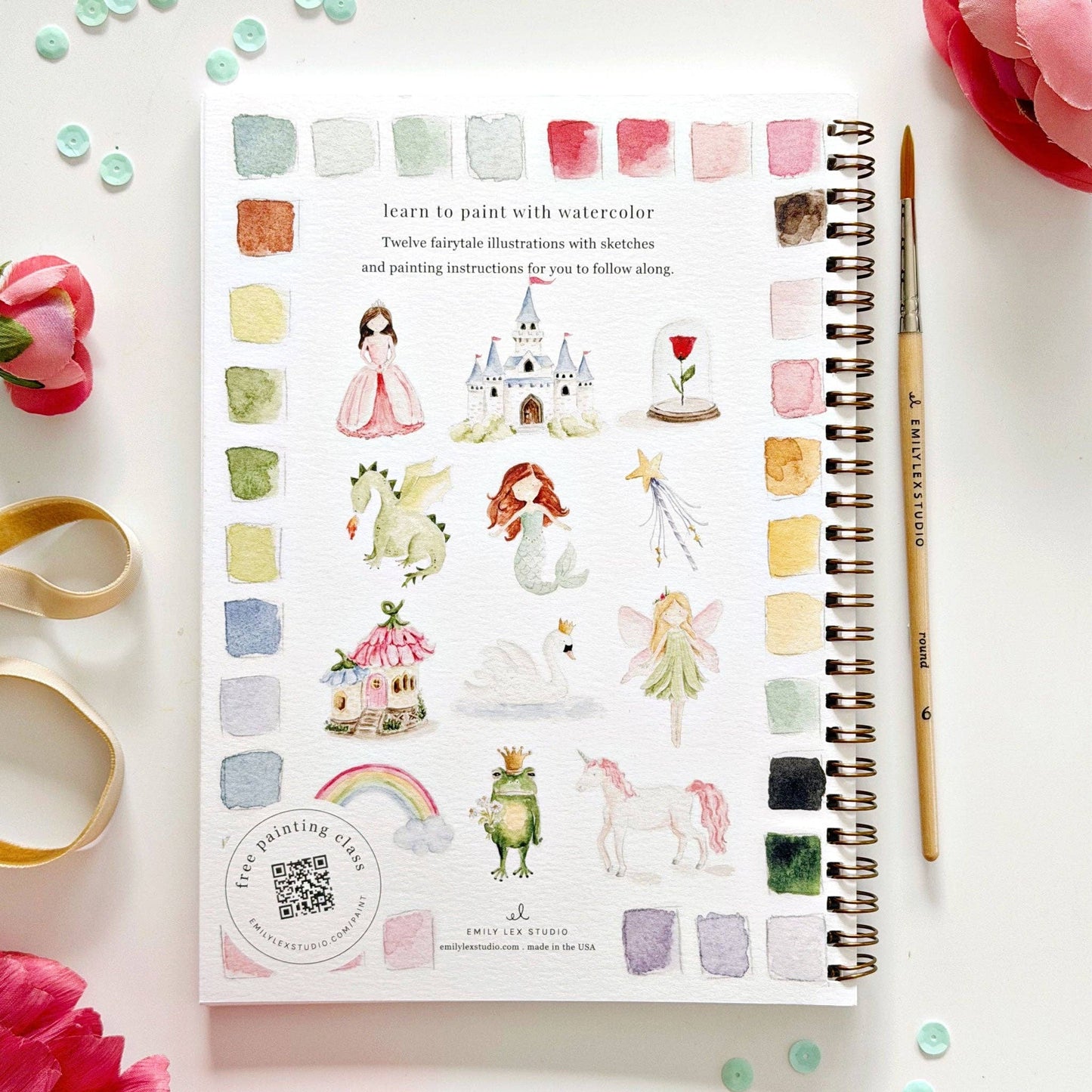Aquarelverf werkboek - Sprookjes- emily lex studio watercolor workbook