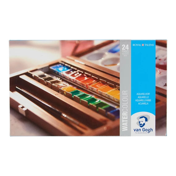 Van Gogh Luxe waterverf set 24 napjes houten kist Aquarelverf