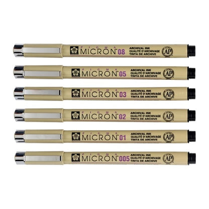 PIGMA MICRON 6 Set ZWART Sakura
