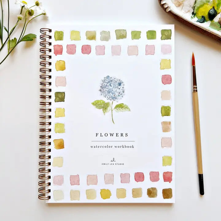 Aquarelverf werkboek - Bloemen - emily lex studio watercolor workbook