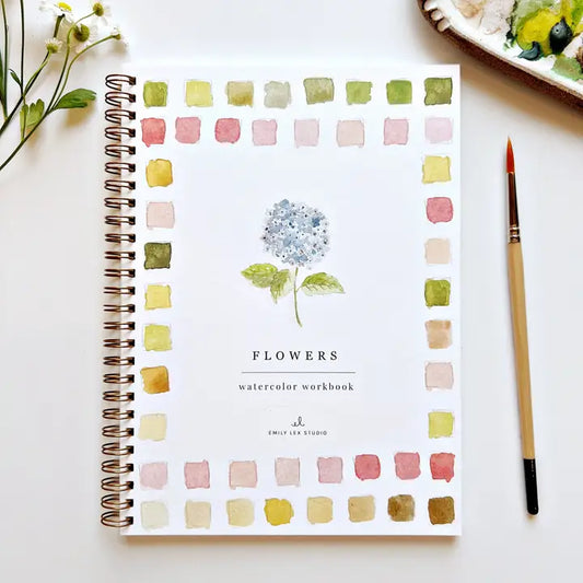Aquarelverf werkboek - Bloemen - emily lex studio watercolor workbook