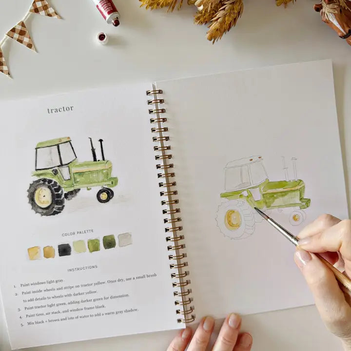 Aquarelverf werkboek - Boerderij- emily lex studio watercolor workbook