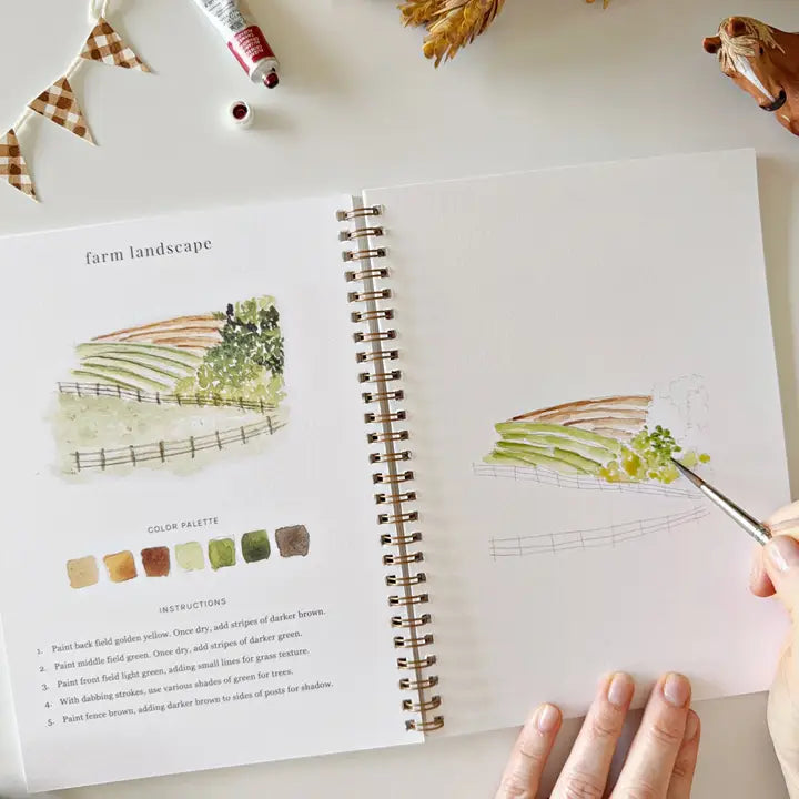 Aquarelverf werkboek - Boerderij- emily lex studio watercolor workbook