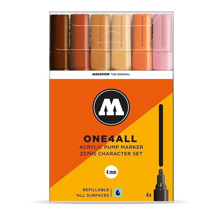 227HS Character set - 4mm (6x) Molotow One4All Acryl Marker