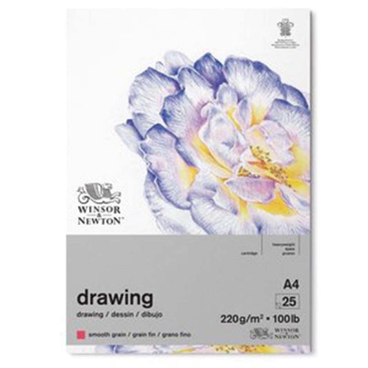 A4 Smooth Surface 220 gr. Tekenblok Gelijmd 25 vel Winsor & Newton