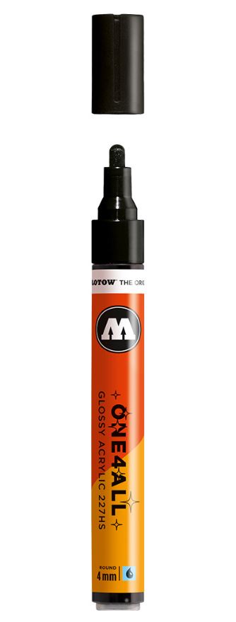 GLOSSY BLACK 227HS 4mm Molotow One4All Acryl Marker