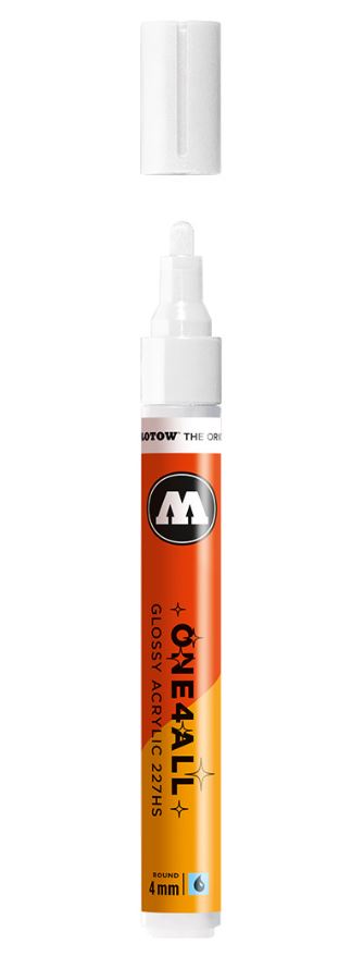 GLOSSY WHITE 227HS 4mm Molotow One4All Acryl Marker