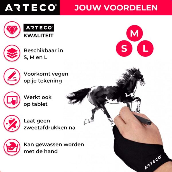 ARTECO Tekenhandschoen Maat S