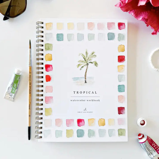 Aquarelverf werkboek - Tropical- emily lex studio watercolor workbook