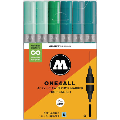 Twin Marker Tropical Set (6x) One4All Molotow Acryl Marker