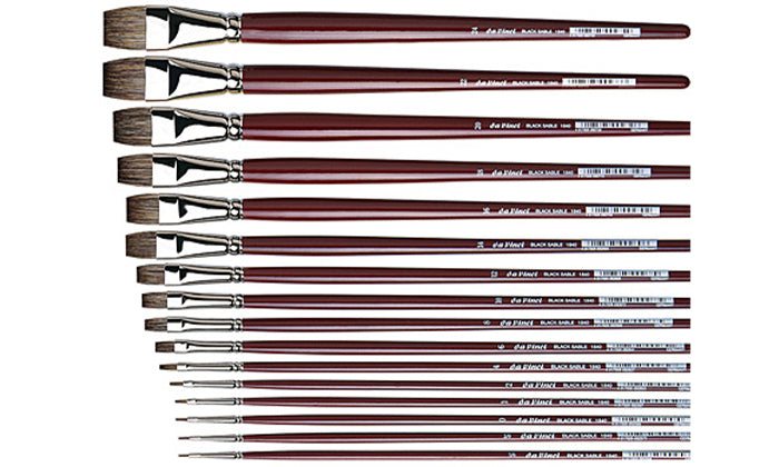 Davinci penseel Olie 1840.22 Black Sable Plat