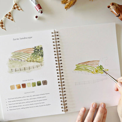 Aquarelverf werkboek - Boerderij - emily lex studio watercolor workbook