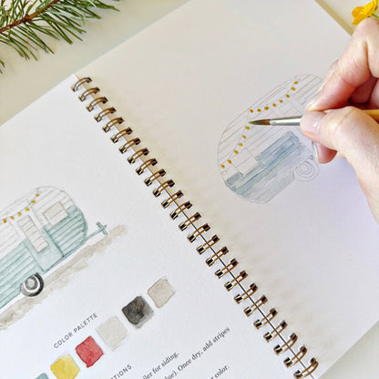 Aquarelverf werkboek - Camping - emily lex studio watercolor workbook