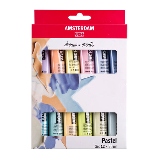 Amsterdam Acrylverf Set NIEUW Pastel 12x20 ml (zonder parelmoer kleuren)