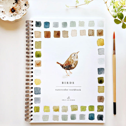 Aquarelverf werkboek - Vogels - emily lex studio watercolor workbook