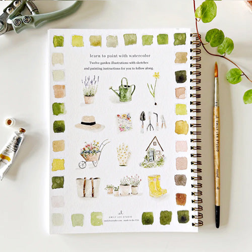 Aquarelverf werkboek - Tuin - emily lex studio watercolor workbook