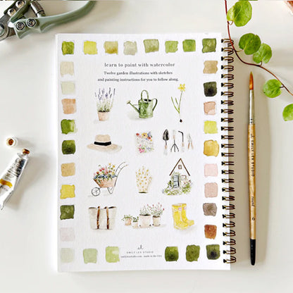 Aquarelverf werkboek - Tuin - emily lex studio watercolor workbook