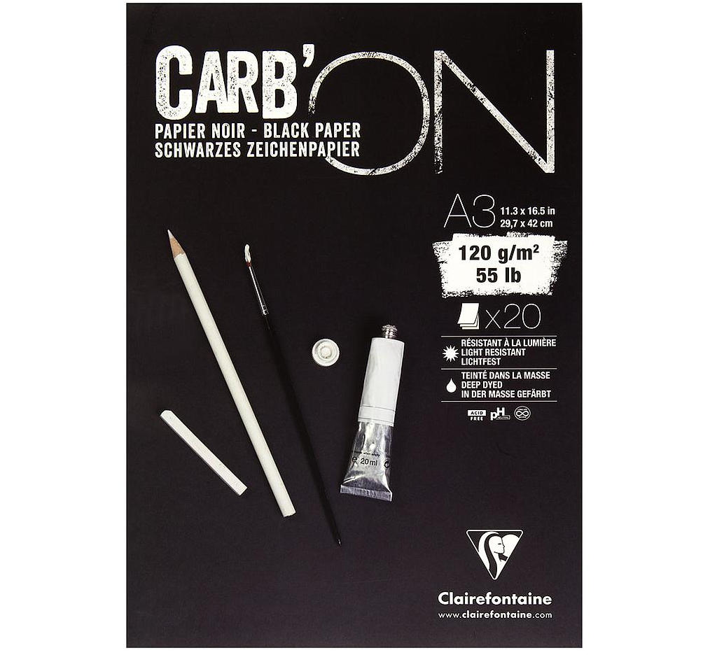 Carb-On A3 Zwart Papier 120gr 20 vel