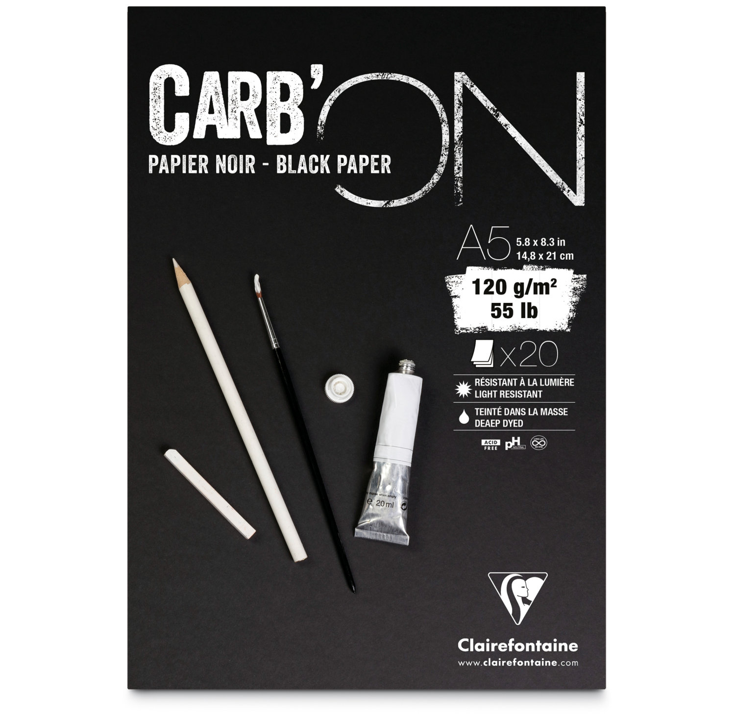 Carb-On A5 Zwart Papier 120gr 20 vel