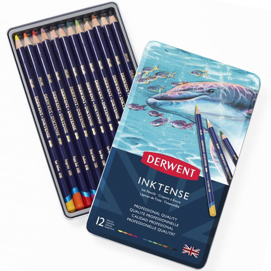 Inktense Aquarel potloden set 12 stuks Derwent