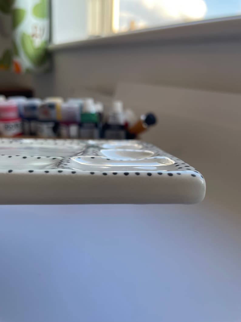 Handgemaakt Porselein palet, origineel keramisch kunstenaarspalet, aquarelpalet, muddy ceramic