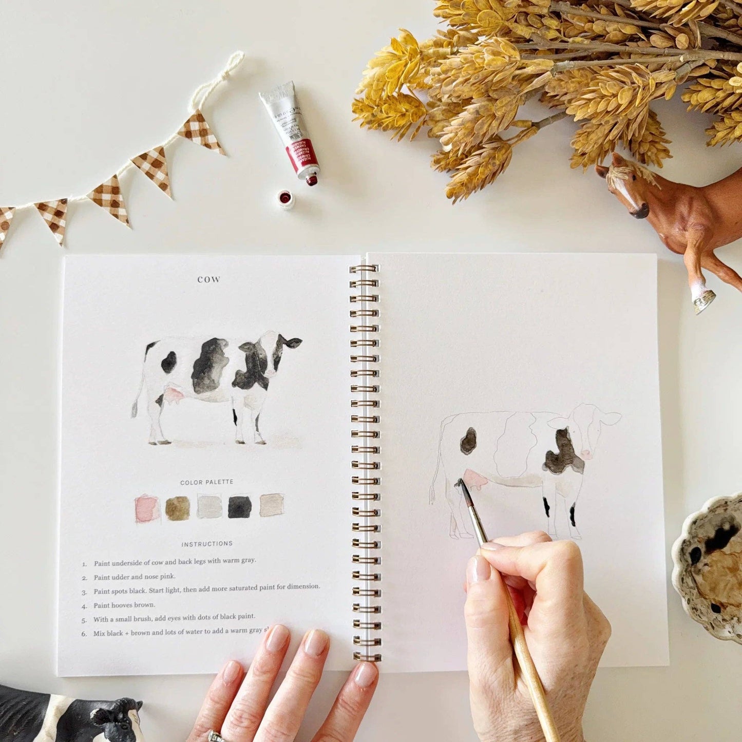 Aquarelverf werkboek - Boerderij - emily lex studio watercolor workbook