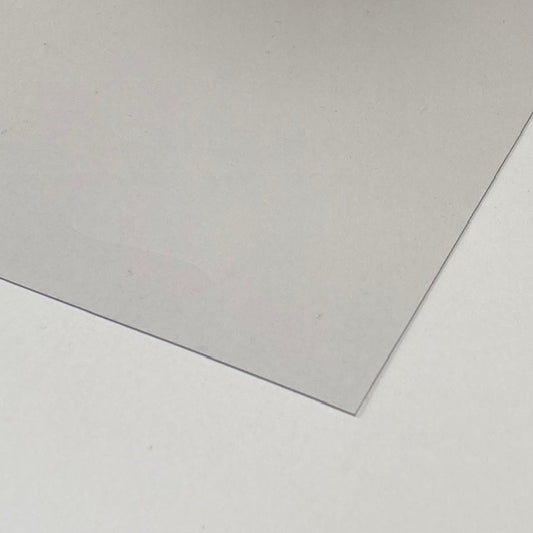transparante pvc plaat (geschikt voor droge naald)±0.6 mm, diverse formaten