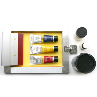 Zeefdruk starter set professioneel met UV lamp, 67x91cm 77T