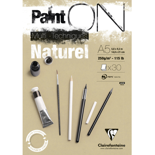 Paint-On A5 30 vel Bruin Naturel papier 250gr Clairefontaine