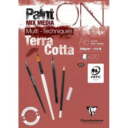 Paint-On A6 20 vel Terracotta 250gr Clairefontaine