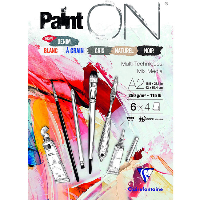 Paint-On A2 4x6 vel mix papier 250gr Clairefontaine