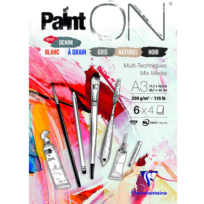 Paint-On A3 6x4 vel mix papier 250gr Clairefontaine