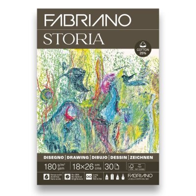 Fabriano Storia tekenpapier 24x32 cm 180 g/m2 25% katoen 30 vel