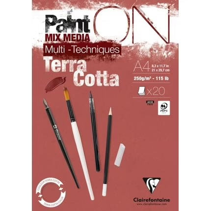 Paint-On A4 20 vel Terra cotta 250gr Clairefontaine