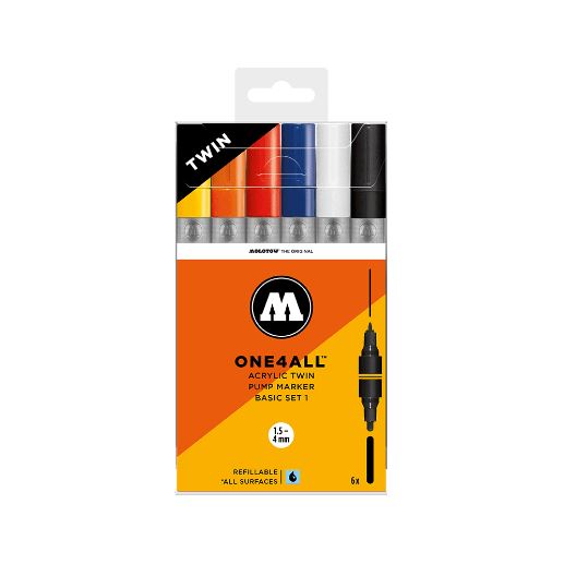 Twin Marker Basic Set 1 (6x) One4All Molotow Acryl Marker