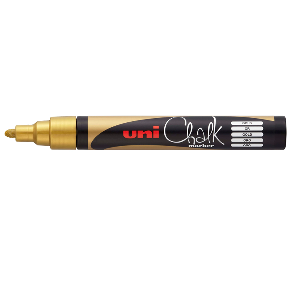 PWE-5M 1.8-2.5 mm Medium Goud krijtstift Uni Chalk Marker