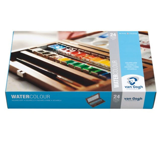 Van Gogh Luxe waterverf set 24 napjes houten kist Aquarelverf