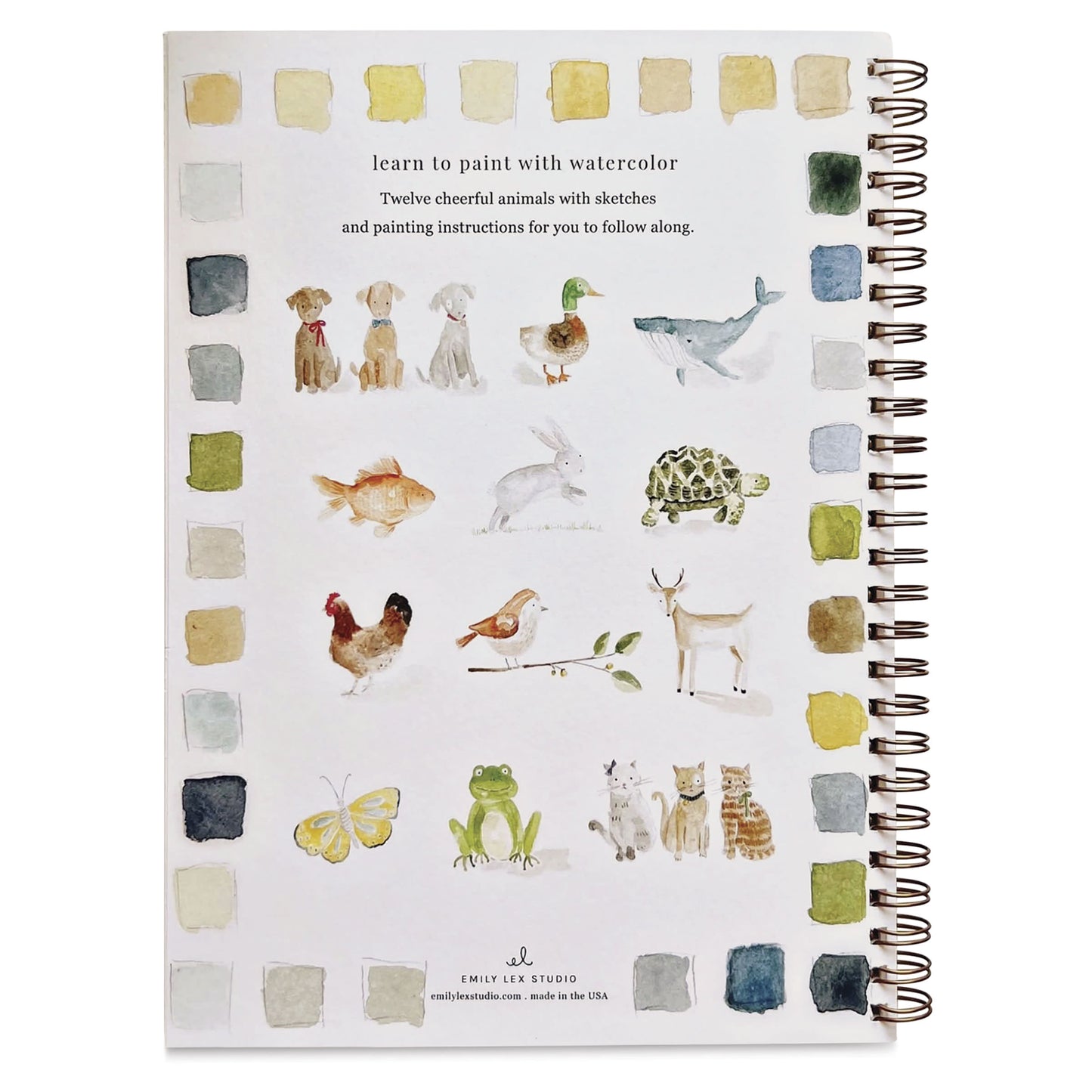 Aquarelverf werkboek - Dieren - emily lex studio watercolor workbook