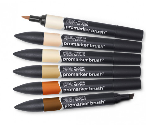 BrushMarker Set 6 SKIN TONES